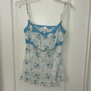 Victoria Secret Angels L mesh Y2K milkmaid cami EUC